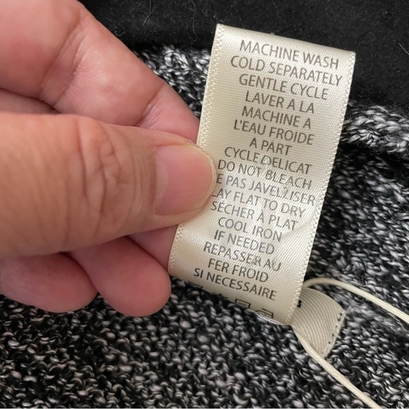 Max Studio Kimono Long Open Cardigan Black Tweed Women's Sz XS NWT B44 - Picture 4 of 7